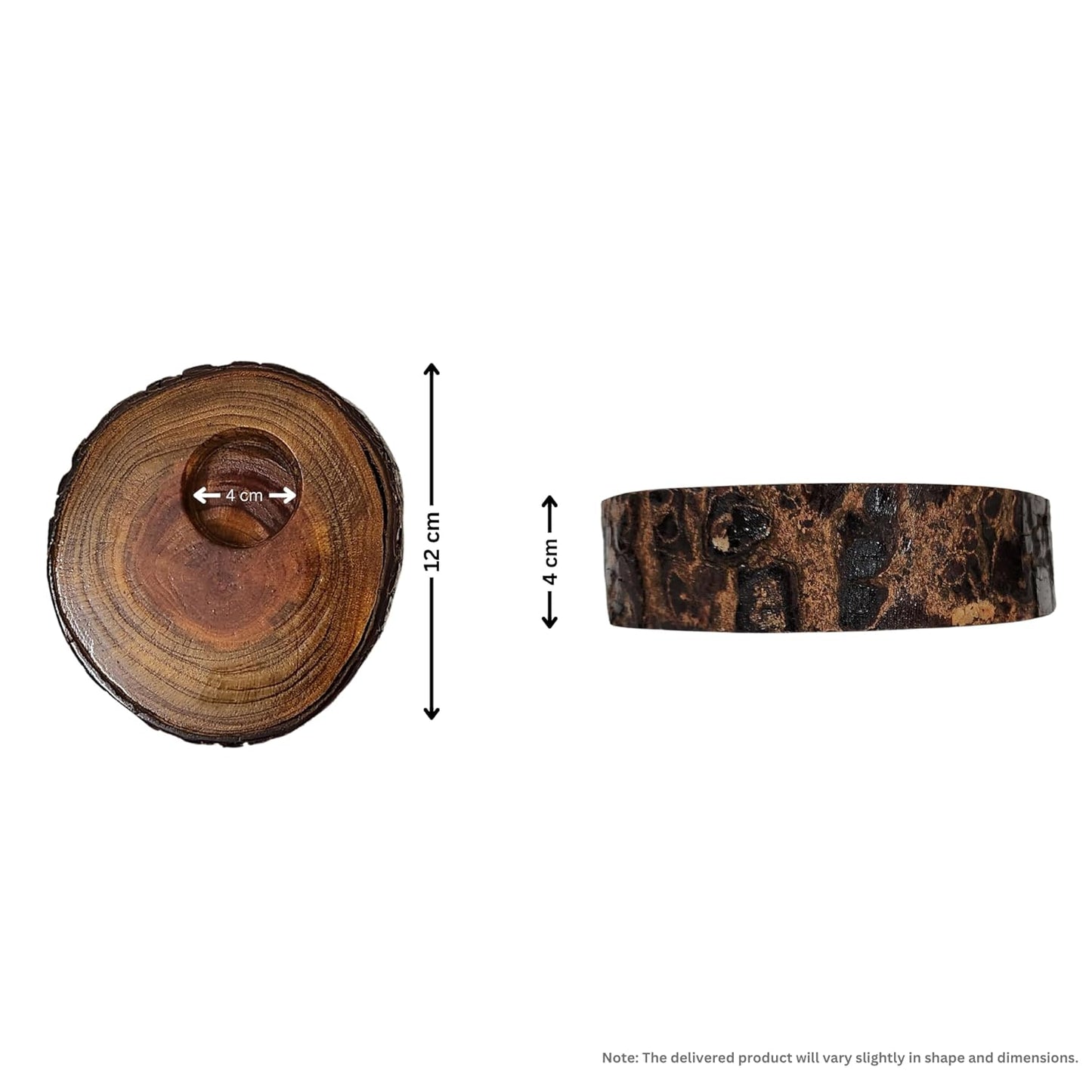 Aavyaa Candle holder Log Slice 6"