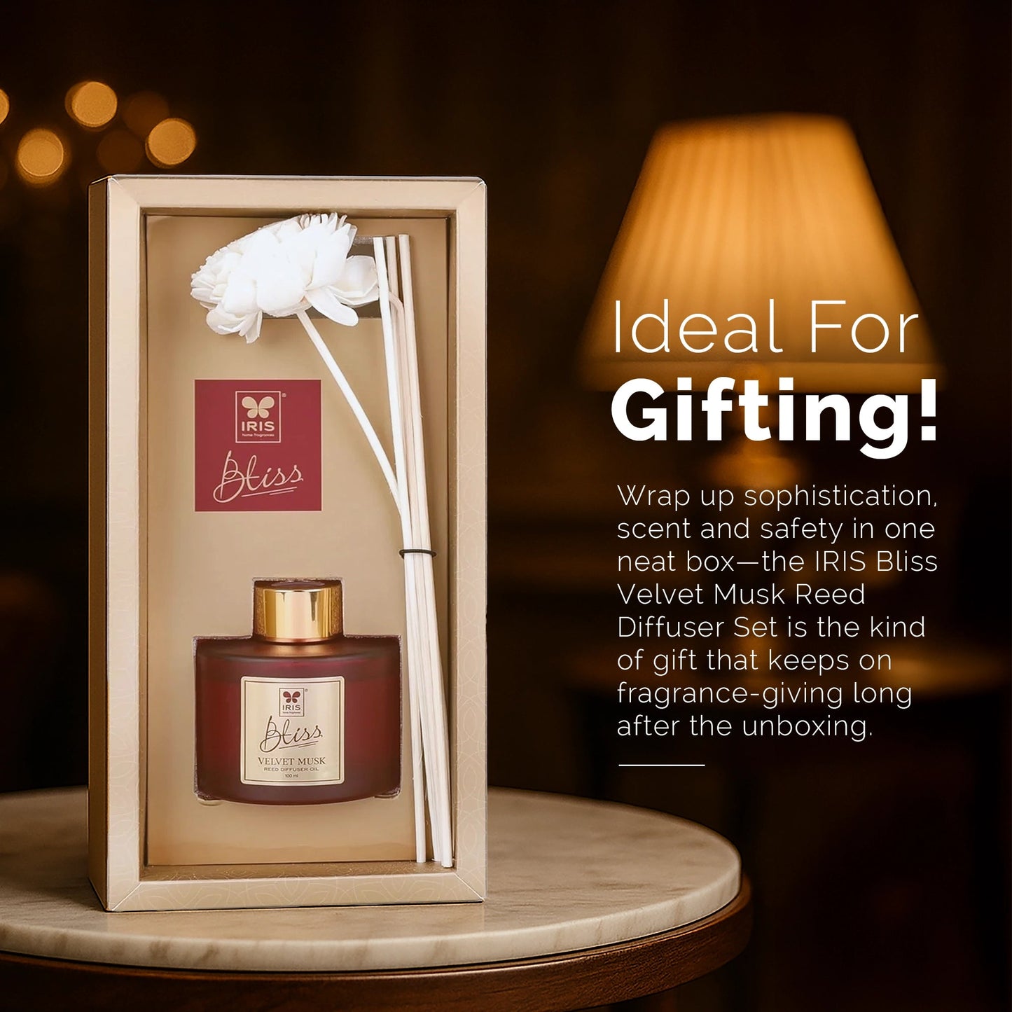 IRIS BLISS VELVET MUSK REED DIFFUSER SET