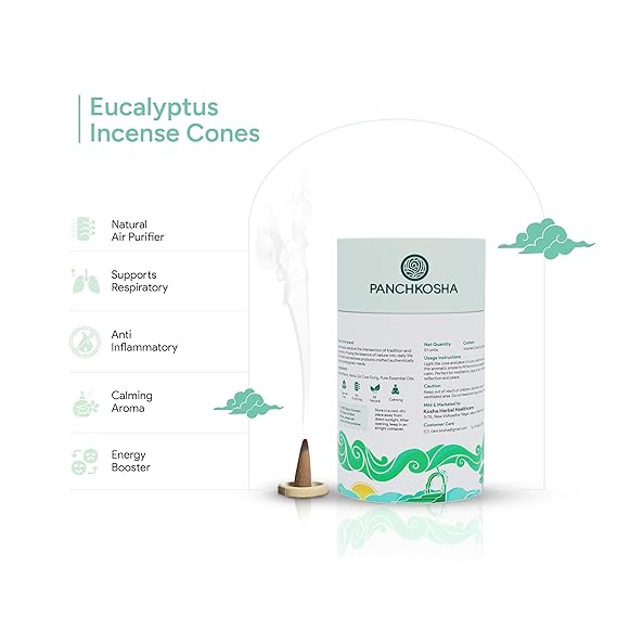 Panchkosha EUCALYPTUS Incense Cones (51 units)