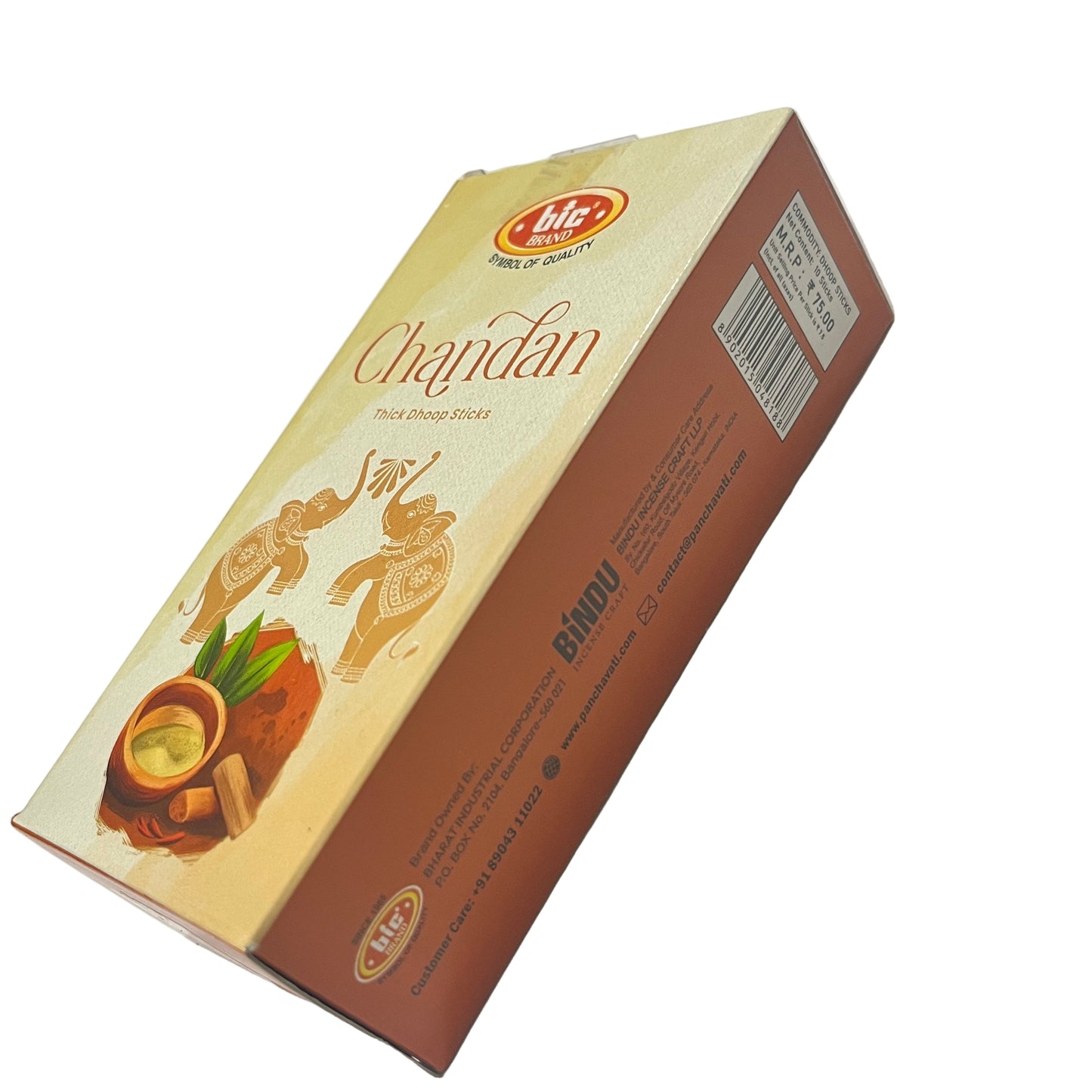 BIC CHANDAN Thick Dhoop Sticks (10 Sticks)