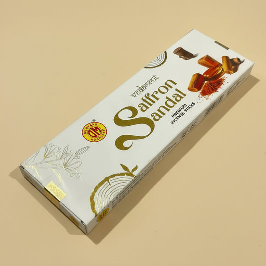 Om Brand Vedamrut SAFFRON SANDAL Premium Incense Sticks (50 gms)