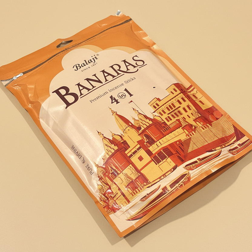 Balaji BANARAS 4 in 1 Incense Sticks Zipper (450 gms)