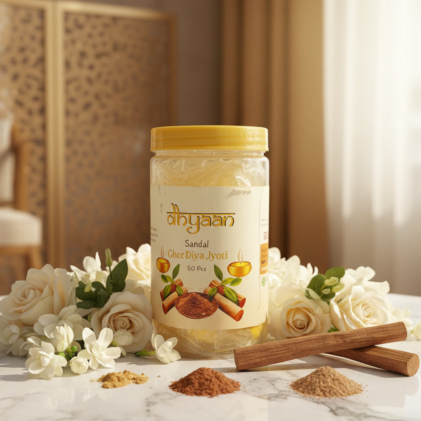 Dhyaan Sandal Ghee Diya Jyot (50 pcs)