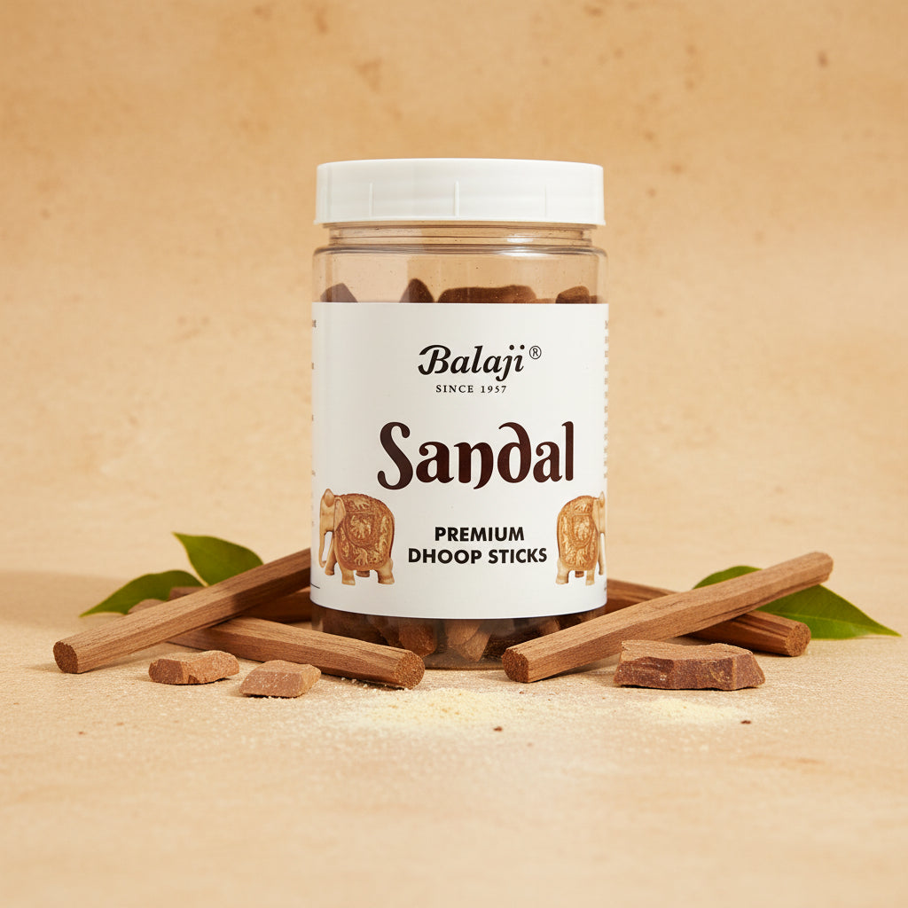 Balaji SANDAL Premium Dhoop Sticks Jar (100 gms)