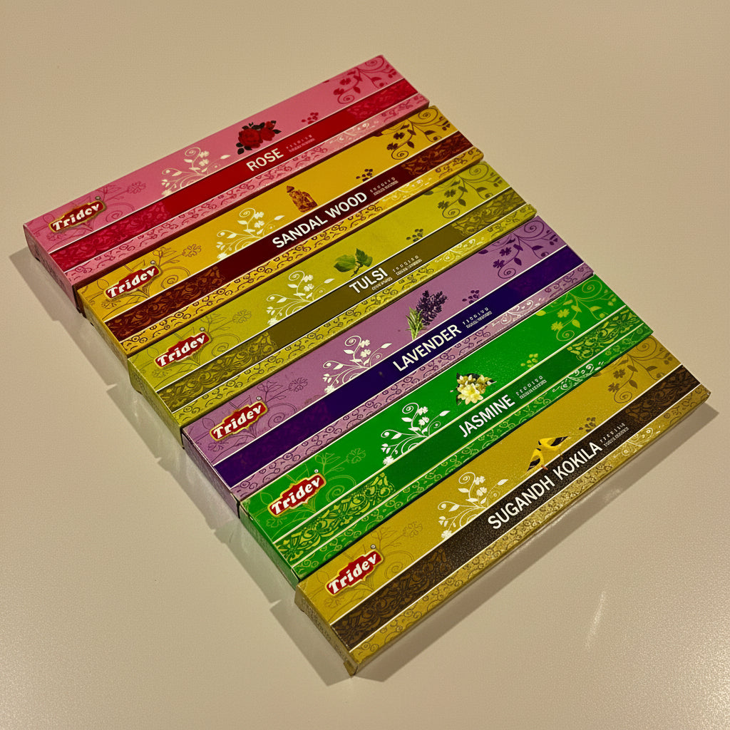 Combo of 6 Tridev Indian Fragrance Premium Incense sticks (30gms*6= 180gms)