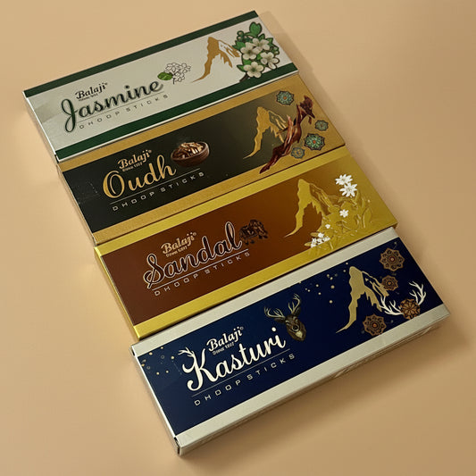 Balaji DHOOP Sticks Combo of 4 (Kasturi, Jasmine, Oudh, Sandal)