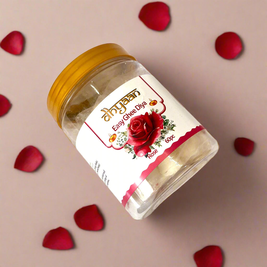Dhyaan Rose Ghee Diya Jyot (60 pcs)