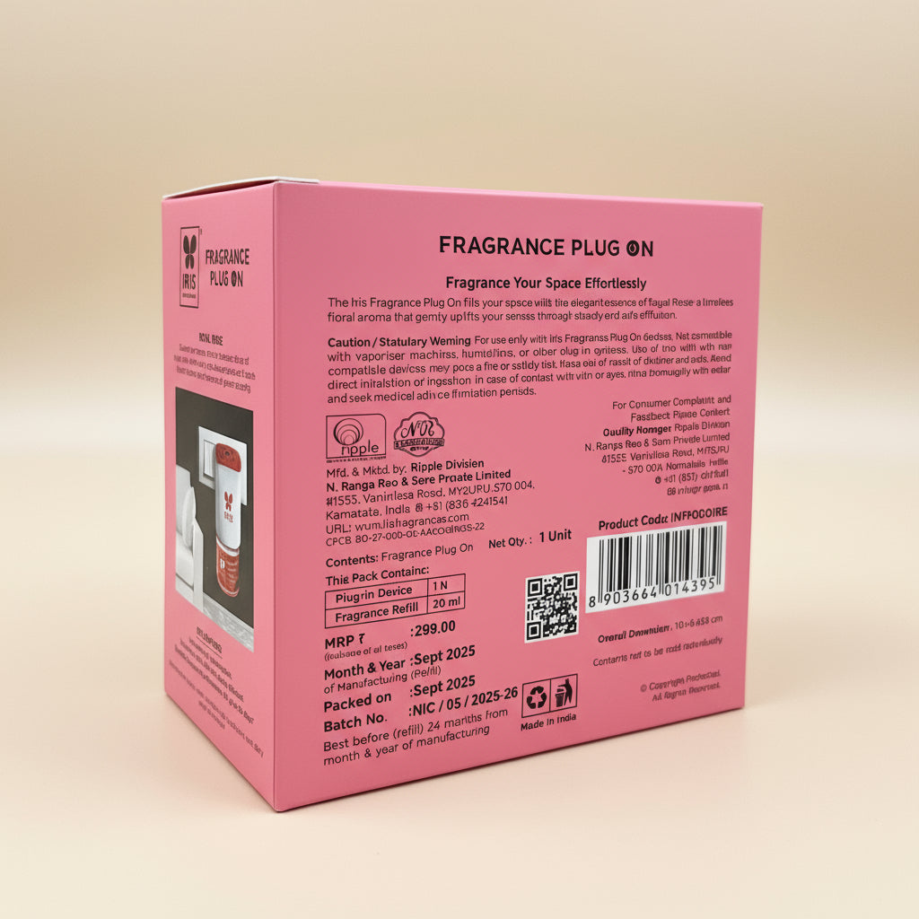 IRIS Fragrance Plug On ROYAL ROSE Reed Diffuser (100gm)