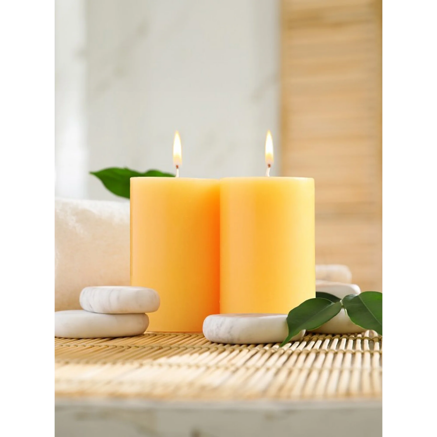 IRIS set of 2 fragrance Pillar candle MANGO SORBET