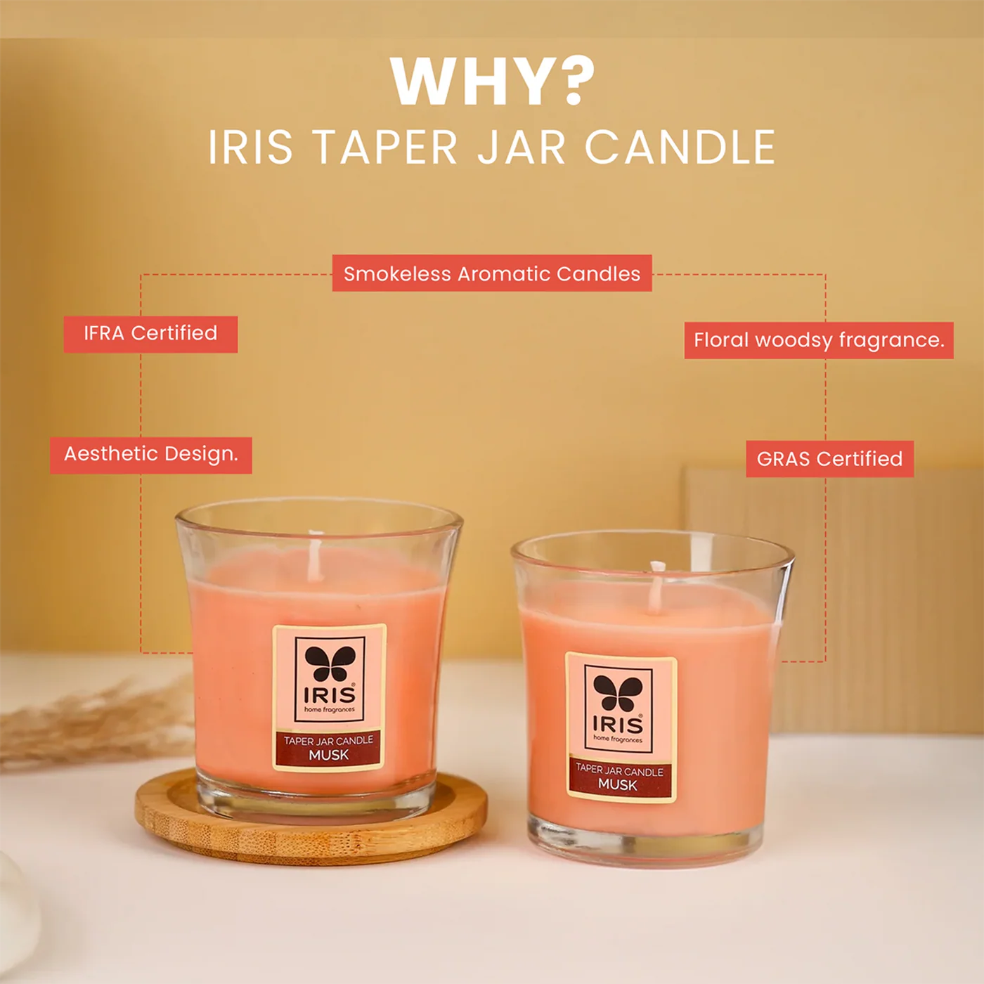 IRIS MUSK ELIXIR Taper Candles(1 pc- 110 gms)
