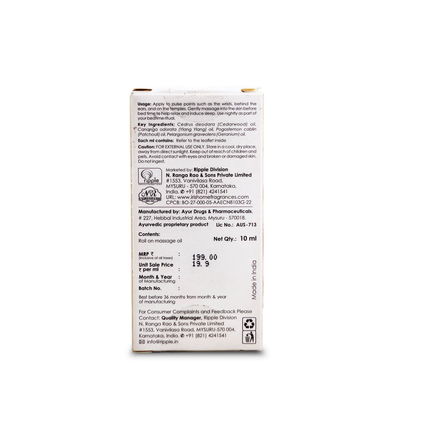 Iris DEEP SLEEP Roll On Massage Oil by IRIS Aromatherapy (10ml)