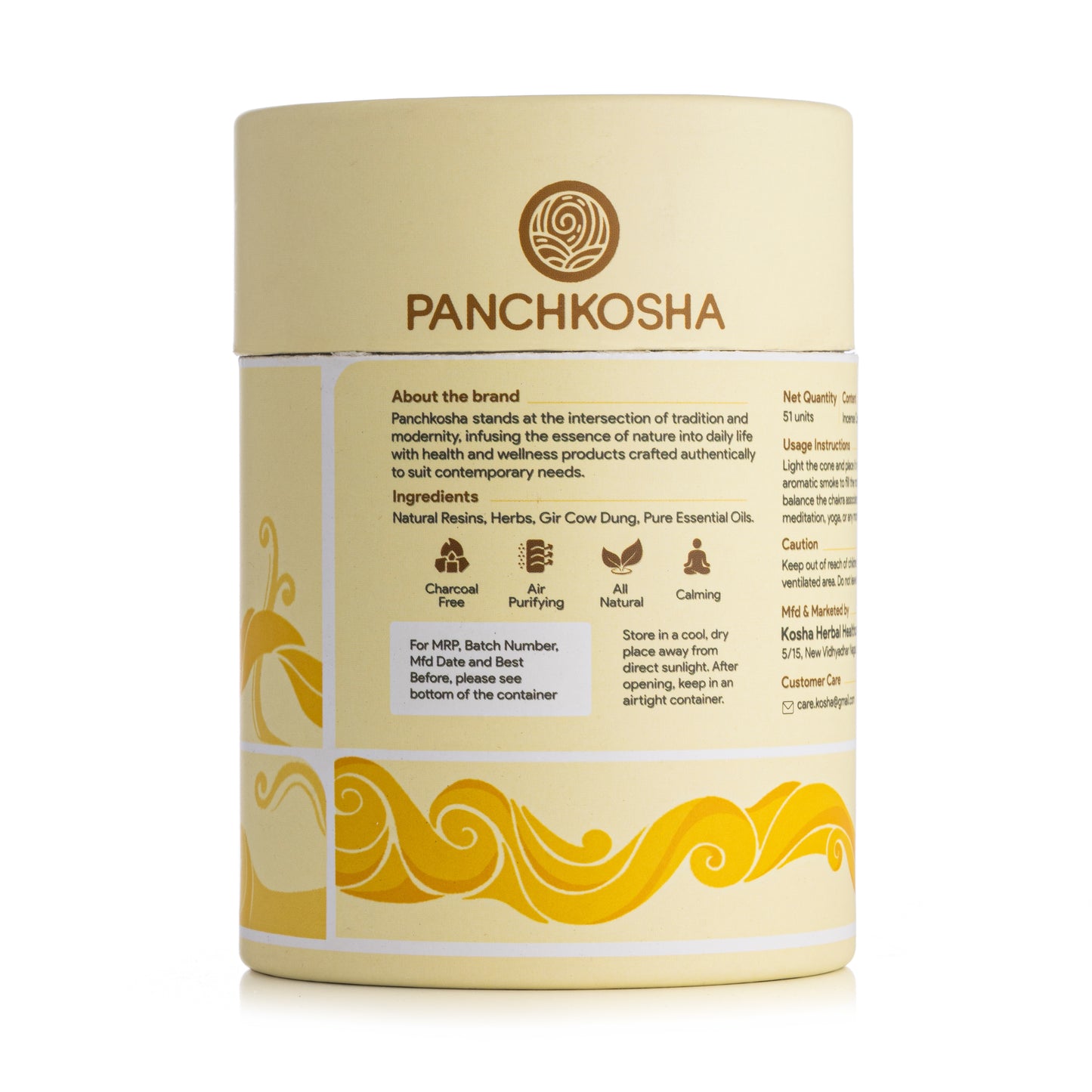 Panchkosha SOLAR PLEXUS CHAKRA Incense Cones (51 units)