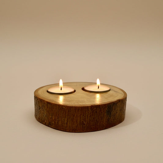 Aavyaa Candle holder Log Slice 6"