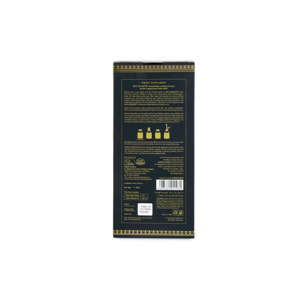 New IRIS Celeste BLACK OUDH Reed Diffuser Set(150ml)