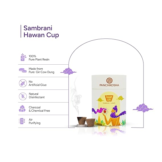 Panchkosha SAMBRANI LOBAN Hawan Cups (21 Hawan cups)