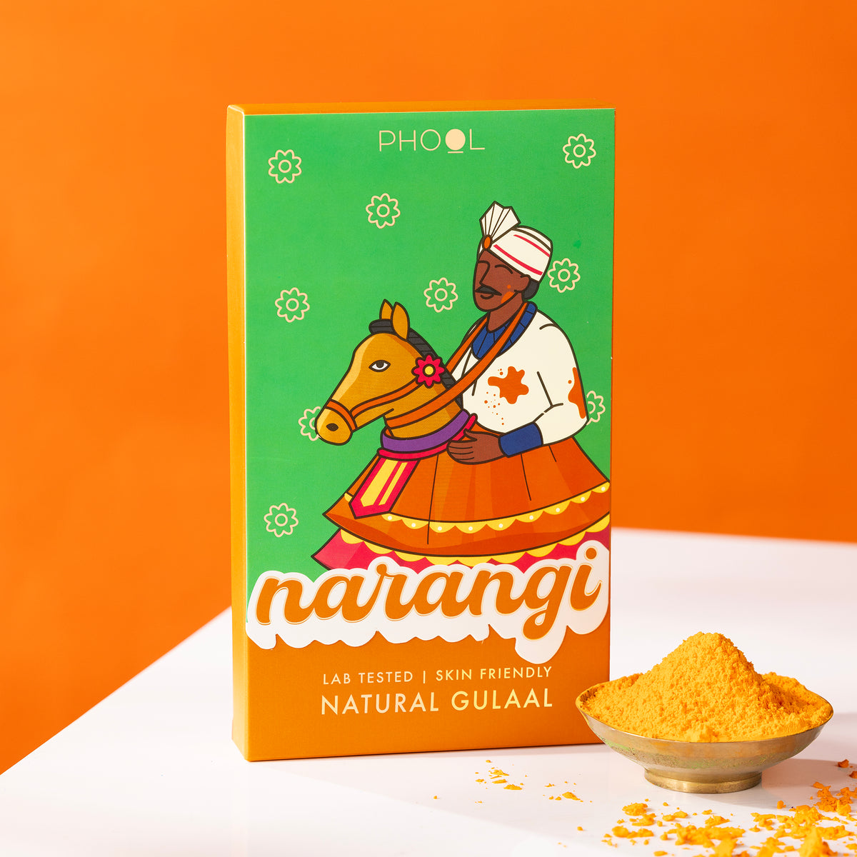 PHOOL ORANGE Natural -NARANGI Gulaal (100 g)