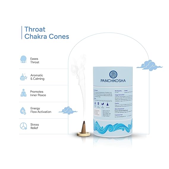Panchkosha THROAT CHAKRA Incense Cones (51 units)