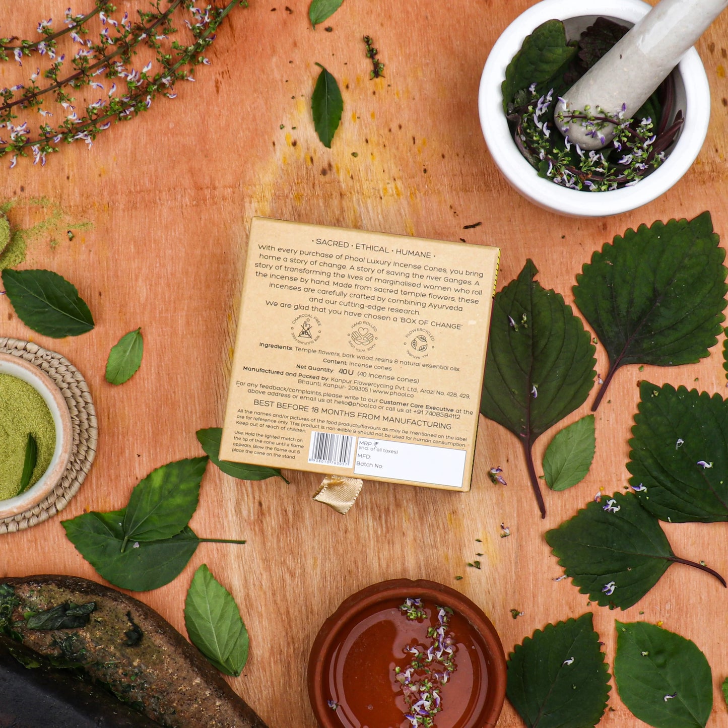 Phool PATCHOULI Luxury Incense Cones (40 cones)