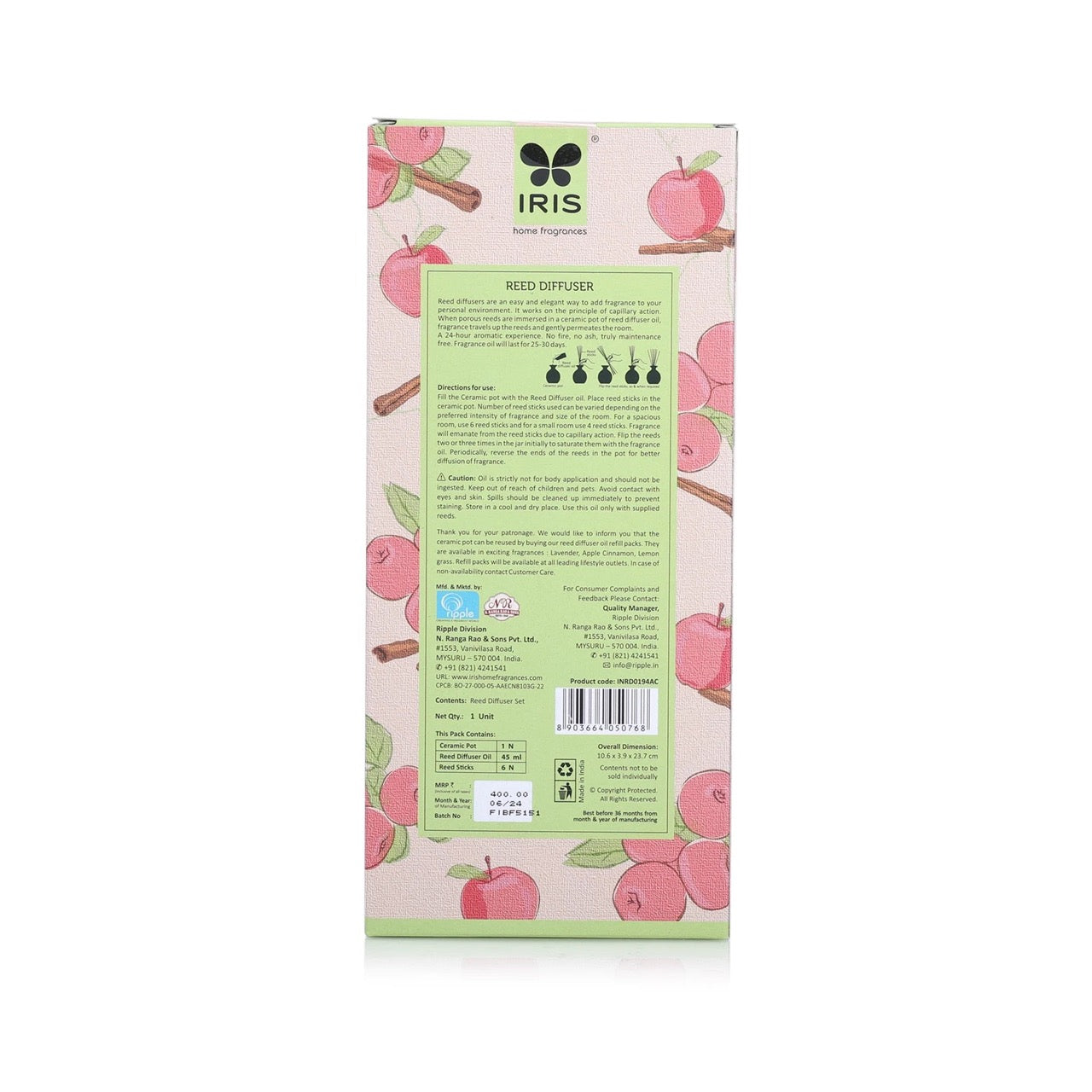 IRIS APPLE CINNAMON Reed Diffuser (45 ML)