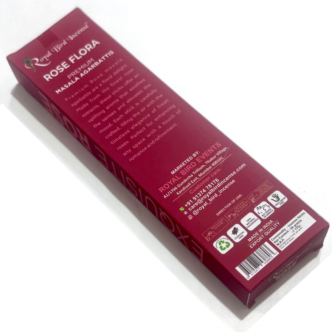 Royal Bird Rose Flora Masala Incense Sticks (50gms)