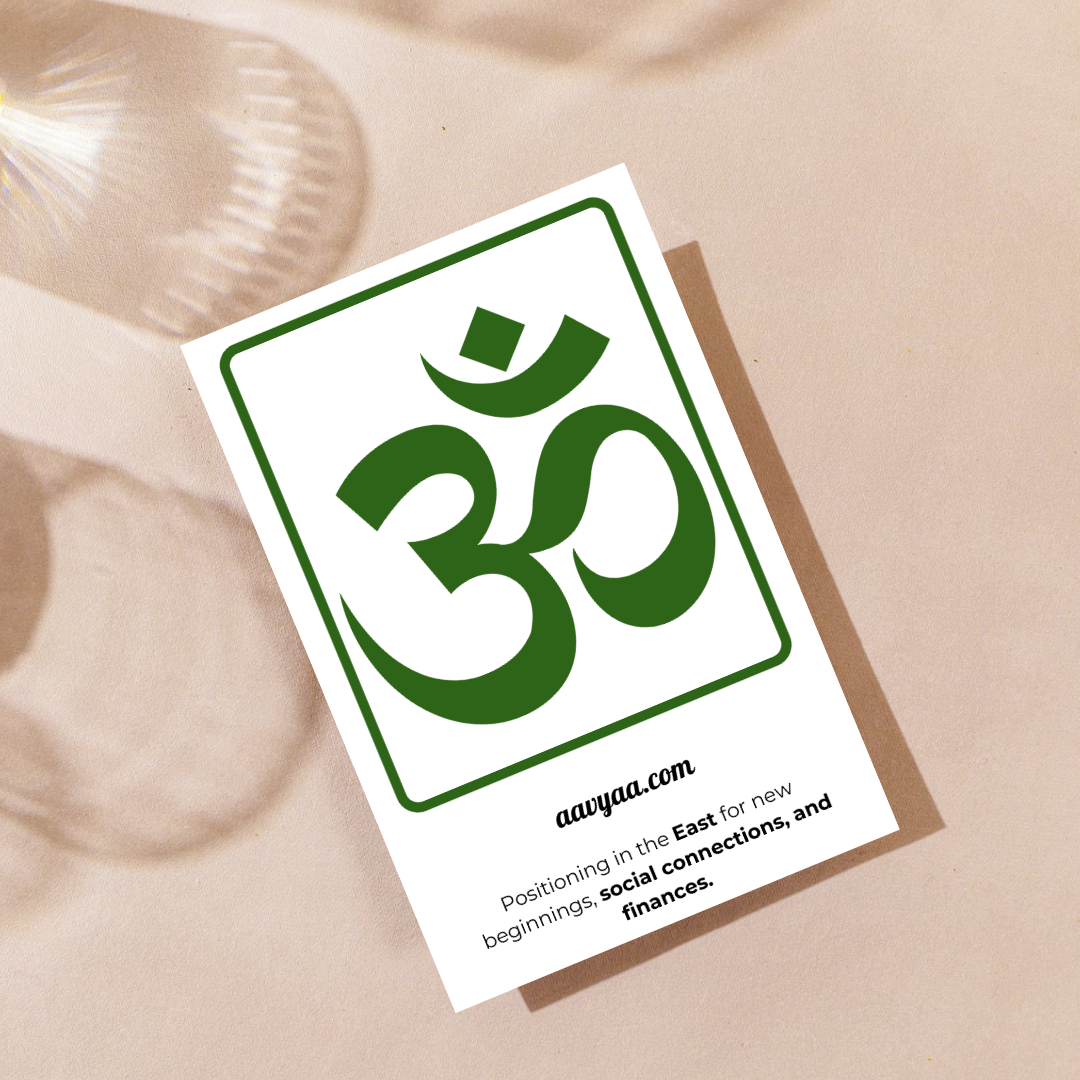 Aavyaa OM Stickers-Green square, Transparent(2.25" x 3.5")
