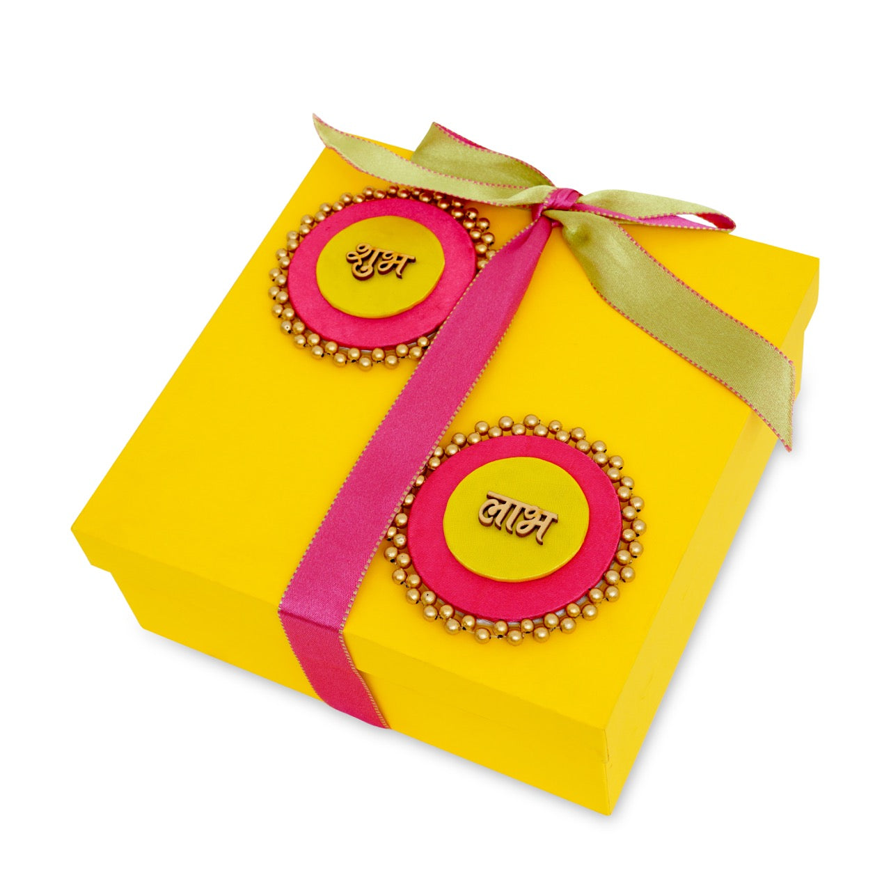 Gift Dial Yellow Hamper box with Dhoop sticks