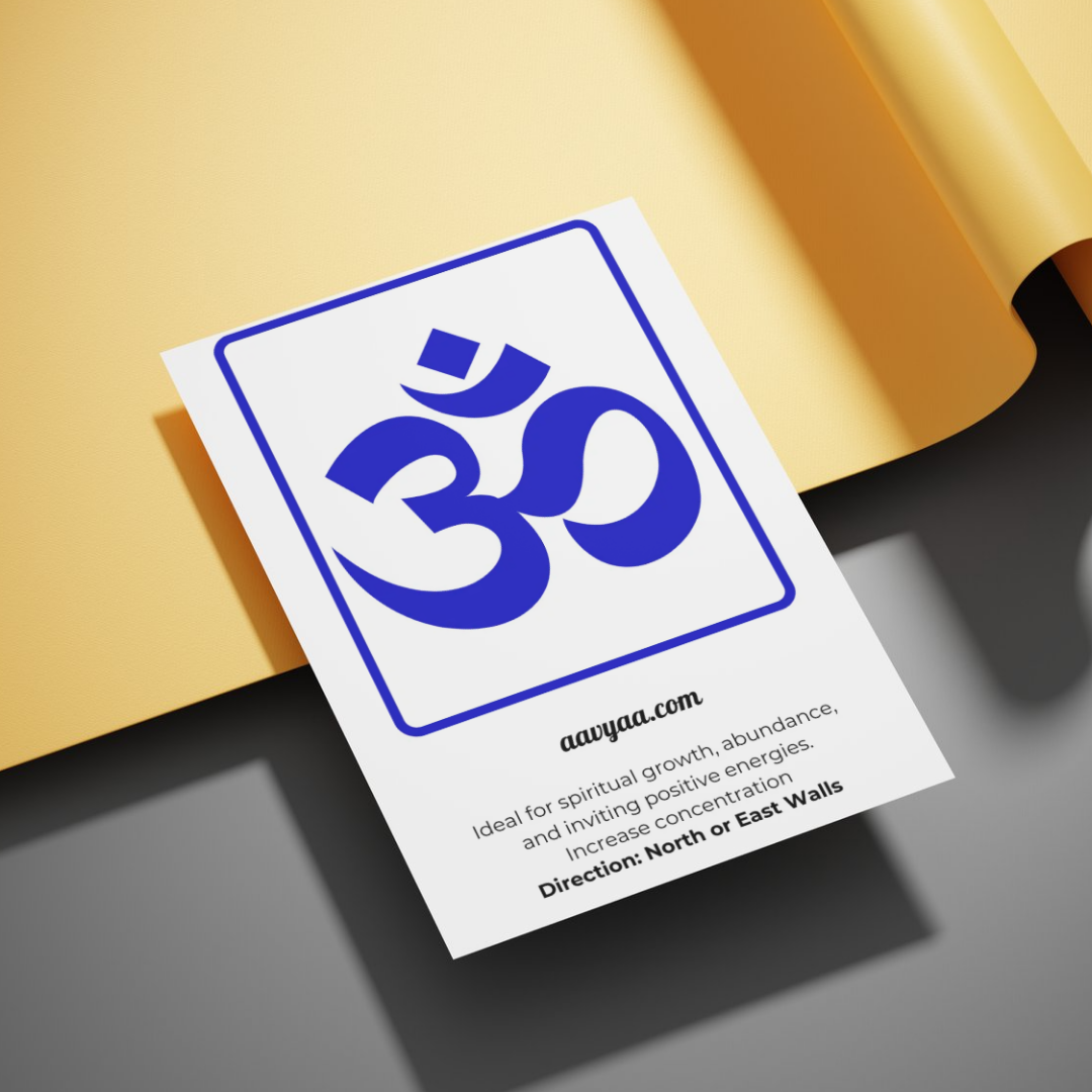 Aavyaa OM Stickers- Blue, Transparent(2.25" x 3.5")