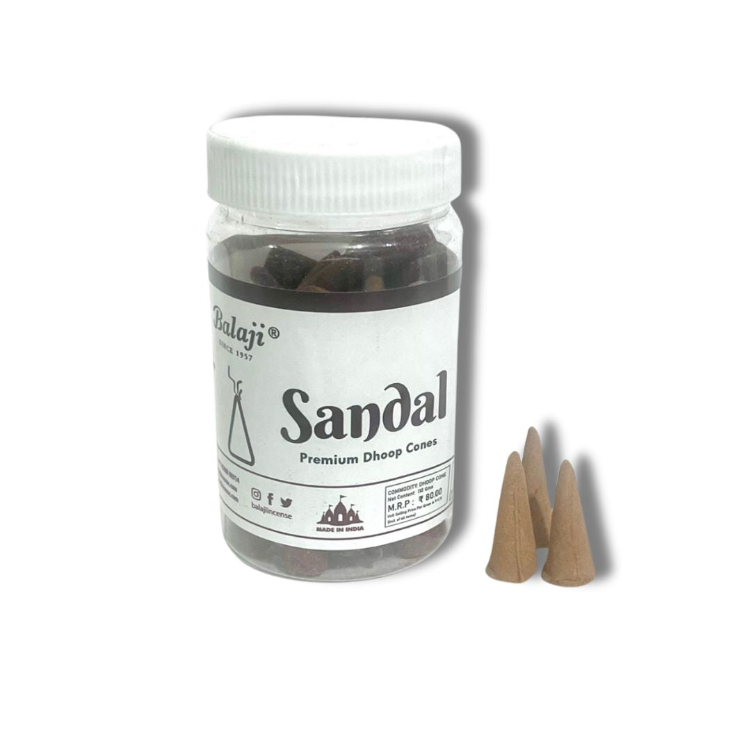 Balaji SANDAL Premium CONES Jar (100 gms)