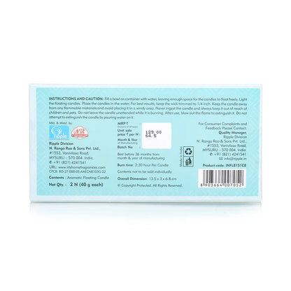 IRIS COOL BLUE Aromatic Floating Candles (pack of 2)