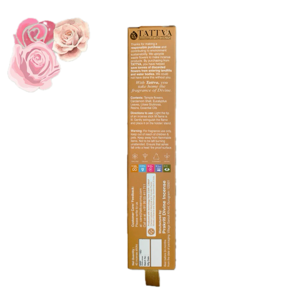 Tattva ROSE INDICA Incense Sticks (40 Sticks)
