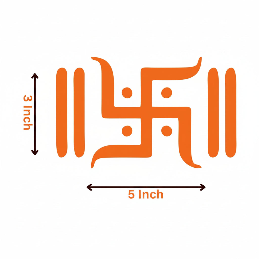 Aavyaa Orange Swastik Sticker Set of 2