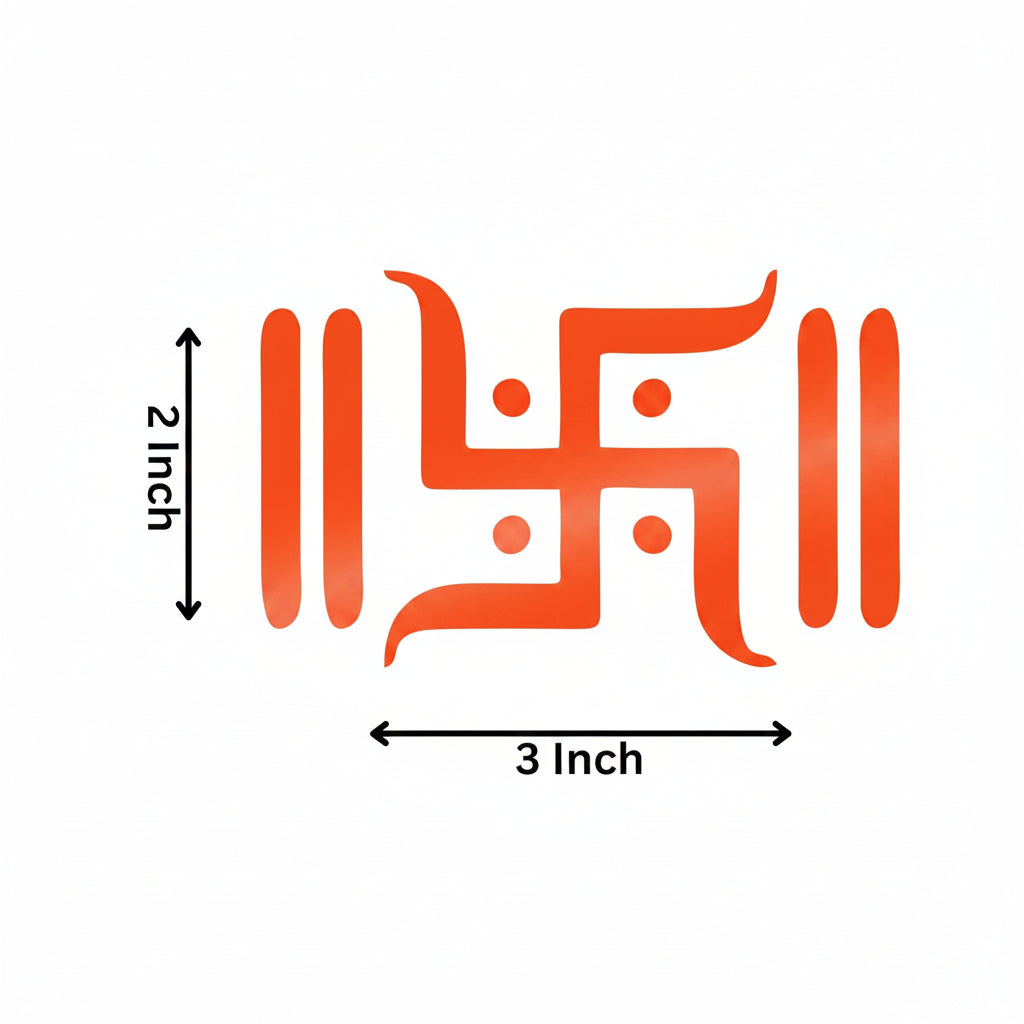 Aavyaa Orange Swastik Sticker Set of 2