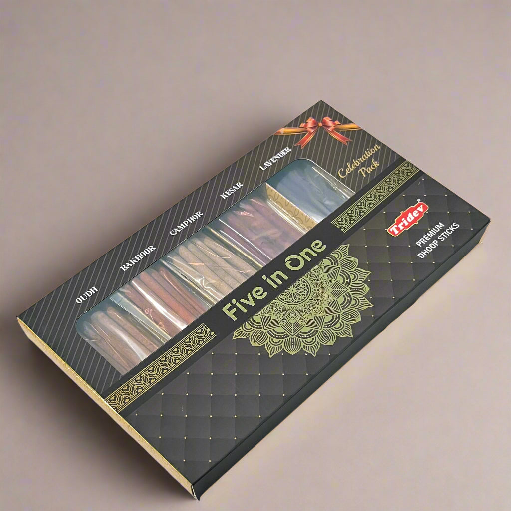 Tridev FIVE IN ONE Premium Dhoop Sticks (50 sticks)