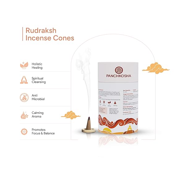 Panchkosha RUDRAKSHA Incense Cones (51 units)