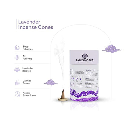 Panchkosha LAVENDER Incense Cones (51 units)