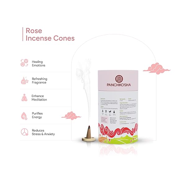 Panchkosha ROSE Incense Cones (51 units)