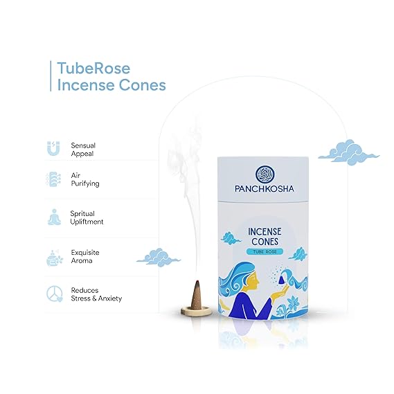 Panchkosha TUBE ROSE Incense Cones (51 units)
