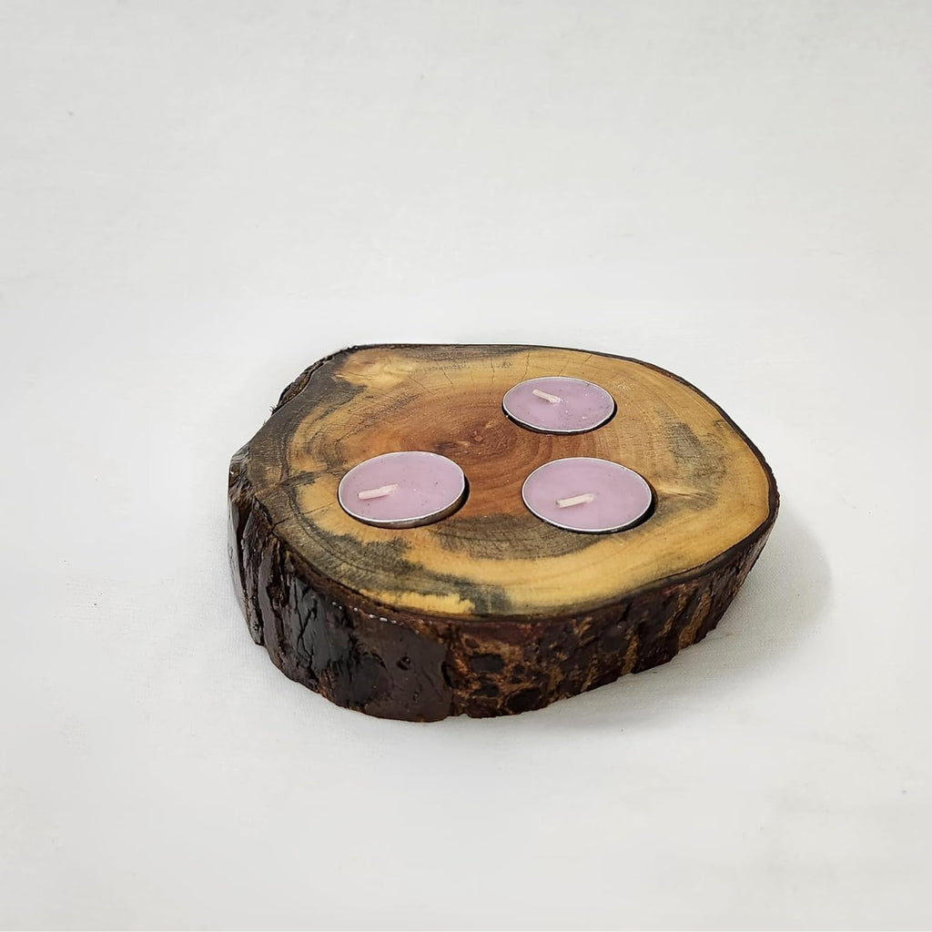 Aavyaa Candle holder Log Slice 8"