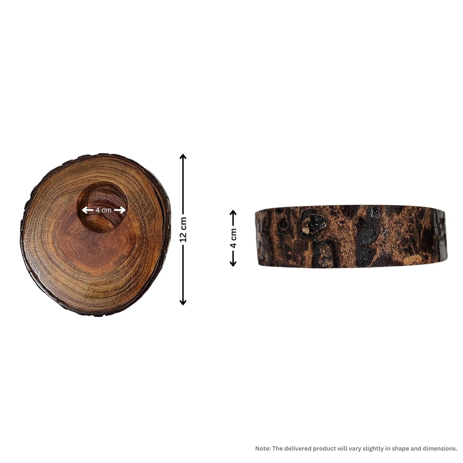 Aavyaa Candle holder Log Slice 6"