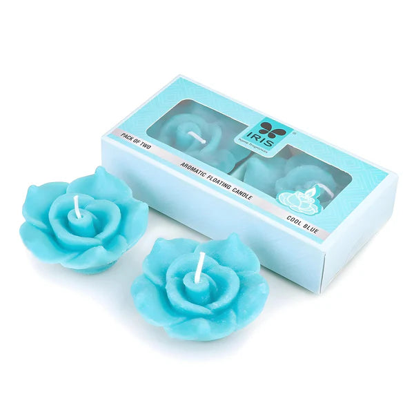 IRIS COOL BLUE Aromatic Floating Candles (pack of 2)