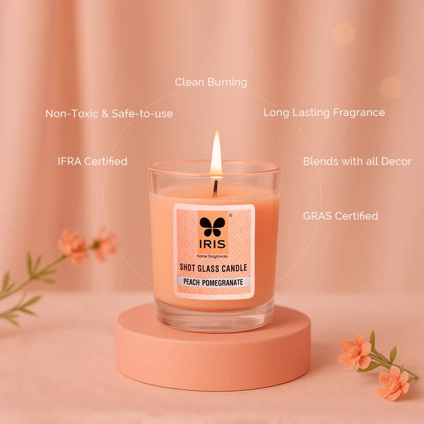 IRIS PEACH POMEGRANATE Shot Glass Candle (40gm)