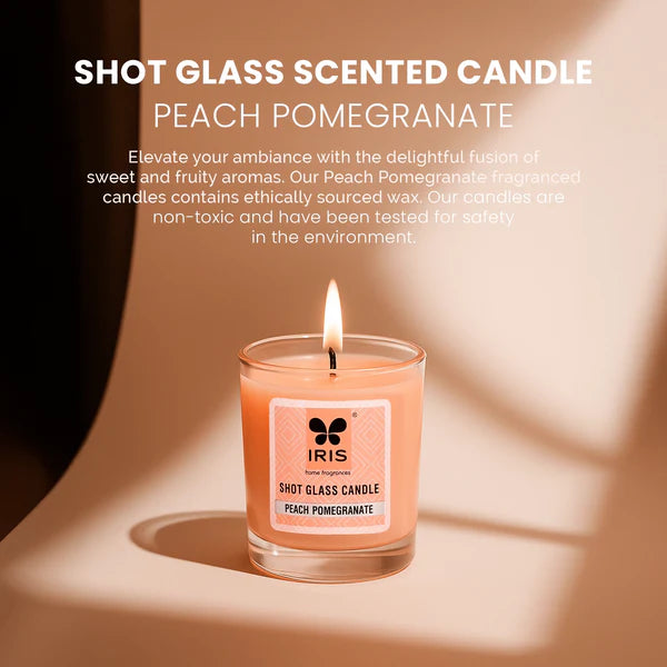 IRIS PEACH POMEGRANATE Shot Glass Candle (40gm)