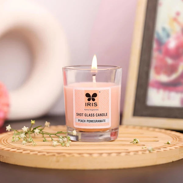 IRIS PEACH POMEGRANATE Shot Glass Candle (40gm)