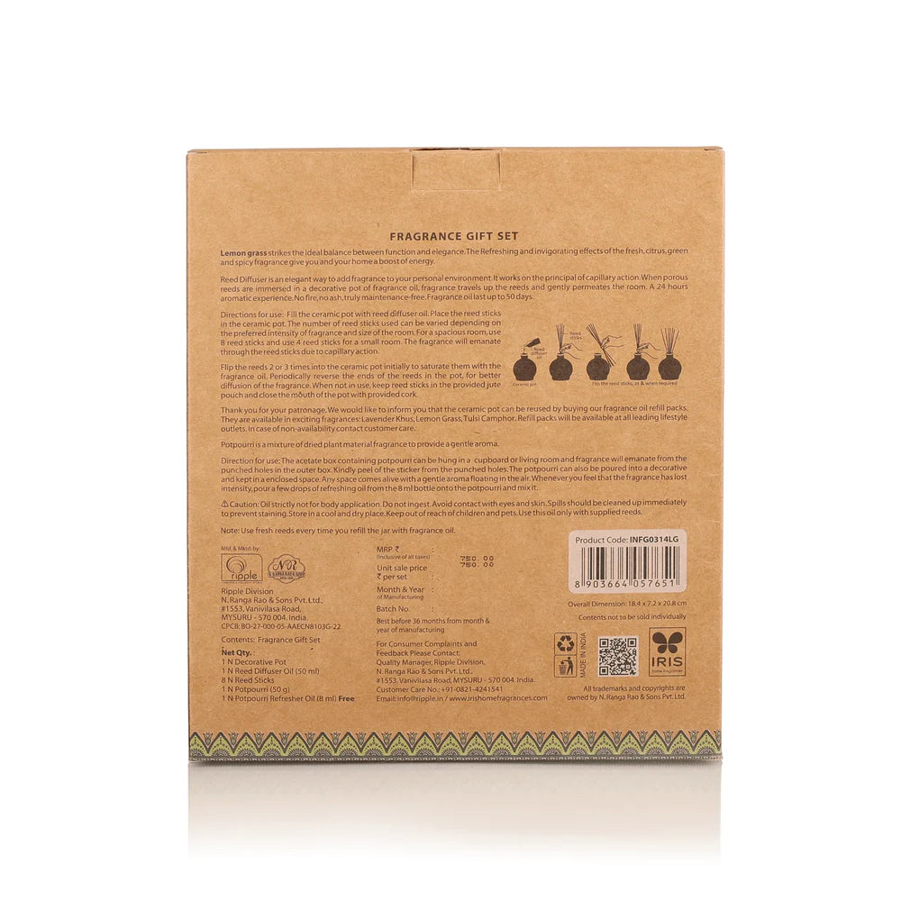IRIS Amogha Lemon Grass Fragrance Gift Set