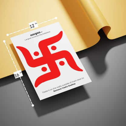 Aavyaa Red Swastik Sticker (16" x 12")