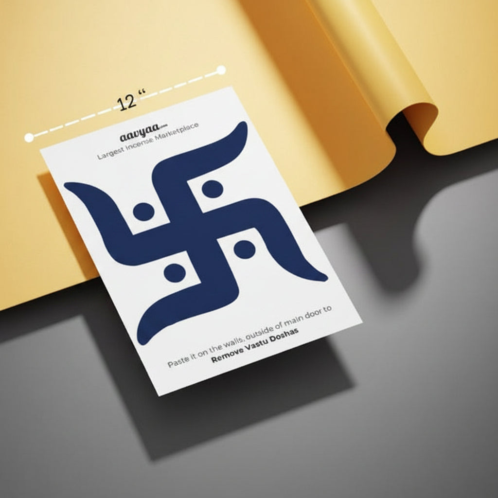Aavyaa BLUE Swastik Sticker (16" x 12")