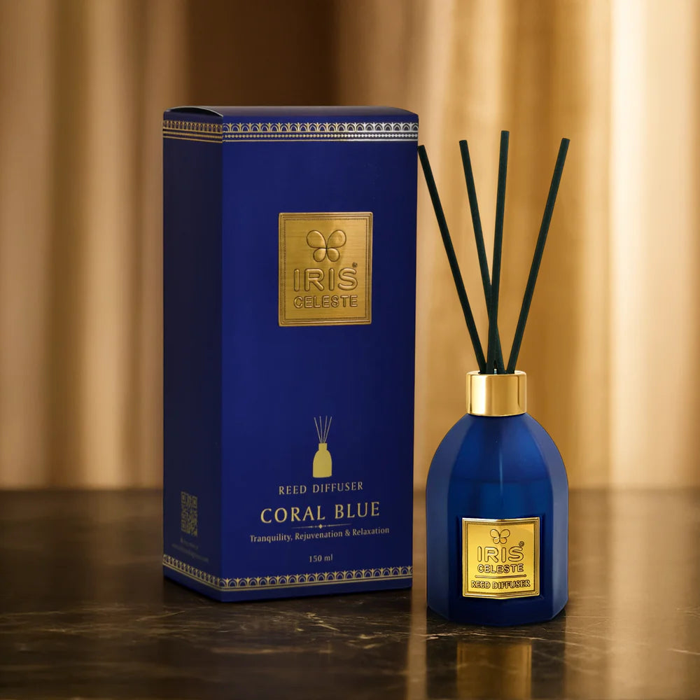 IRIS Celeste CORAL BLUE Reed Diffuser Set(150ml) – aavyaa