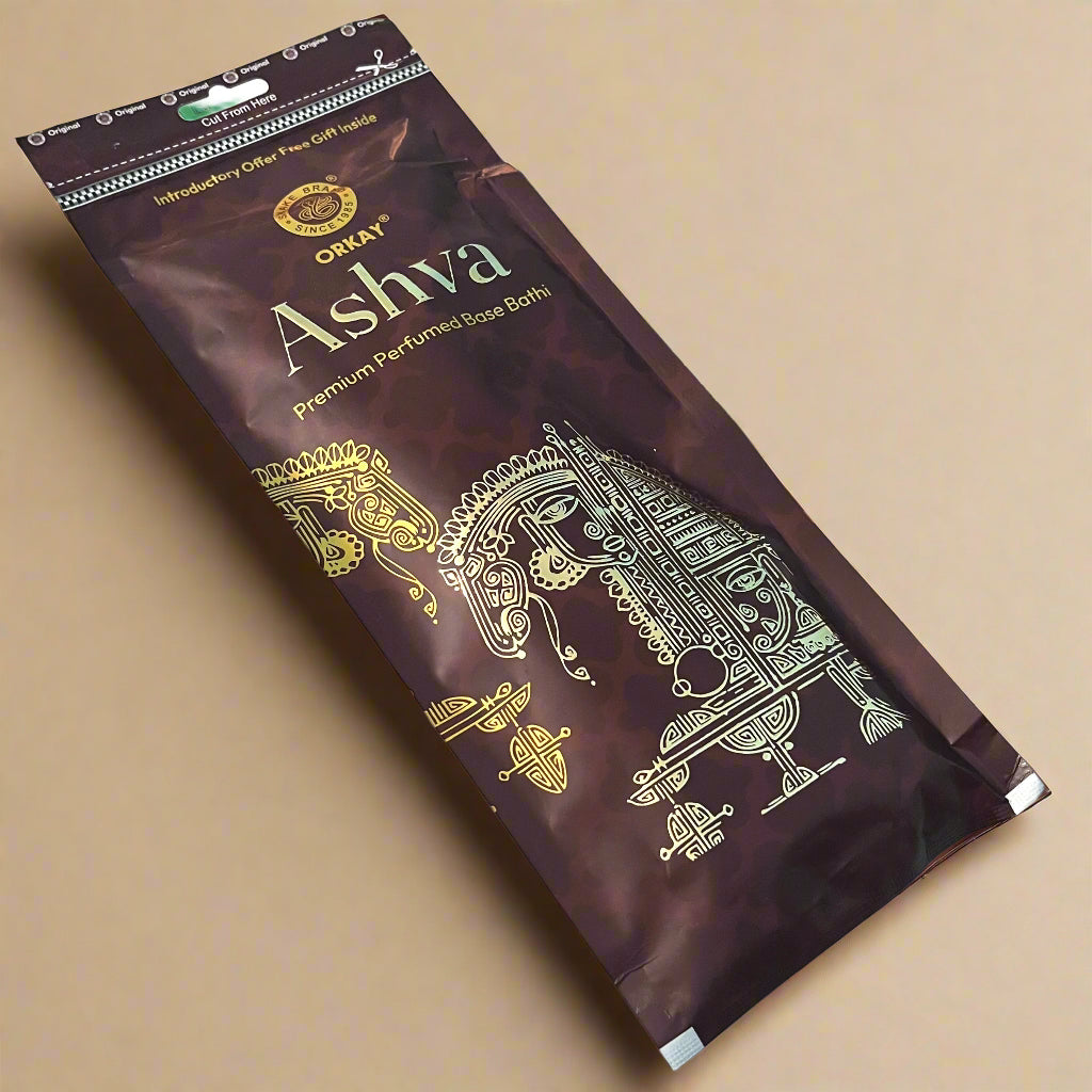Orkay Ashva Premium Perfumed Base Bathi Incense Sticks Zipper (100gm)
