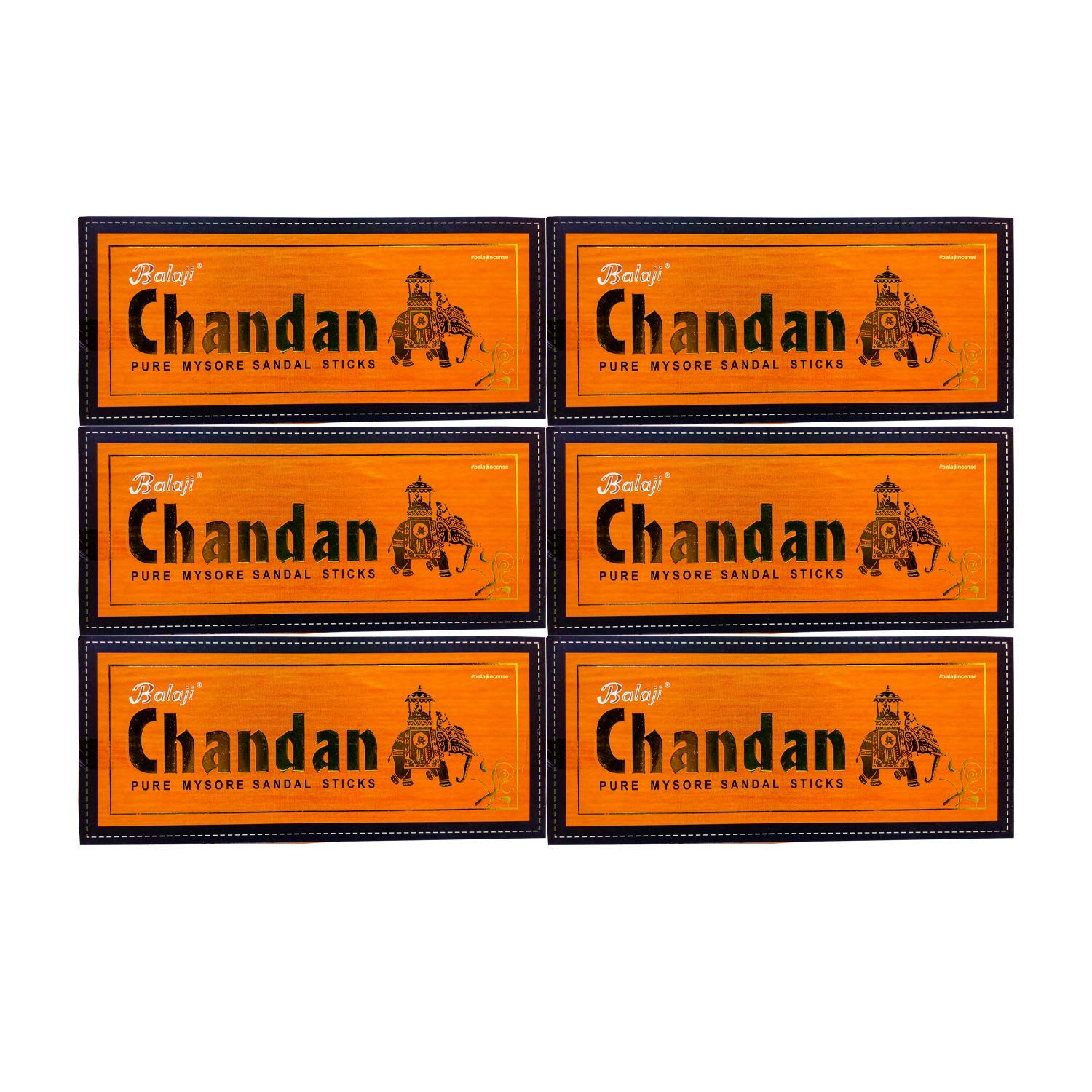 Combo of 6 Balaji Chandan Luxury Incense Sticks (25*6= 150 sticks)
