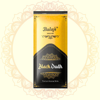Balaji BLACK OUDH Premium Incense Sticks Zipper (100 gm)